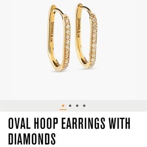 Shinola Oval Hoop Earrings with Diamonds